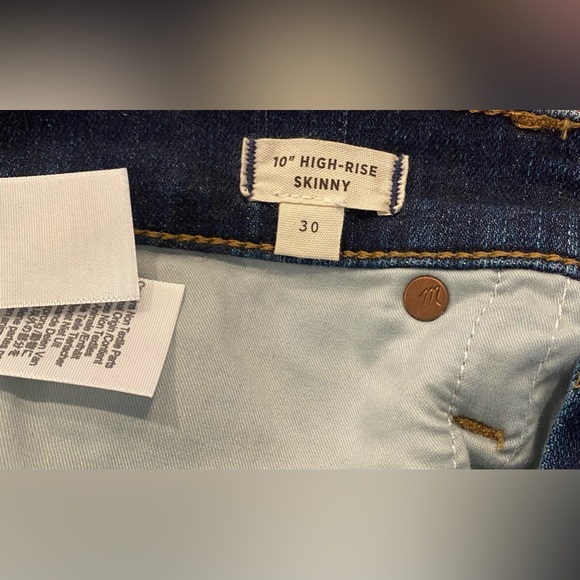 NWOT MADEWELL HIGH RISE SKINNY BUTTON FLY RAW HEM JEANS SIZE 30 - Picture 4 of 7